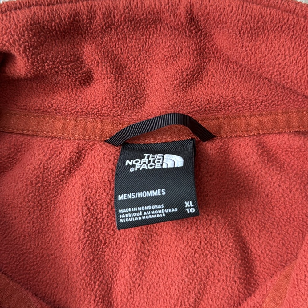EUC Mens The North Face Fleece Glacier Burnt Orange Quarter Zip Pullover Size XL - Picture 4 of 8